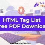 HTML Tag List pdf download